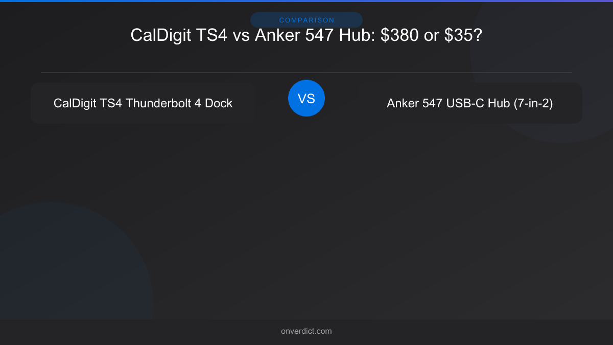 CalDigit TS4 vs Anker 547 Hub: $380 or $35? — OnVerdict