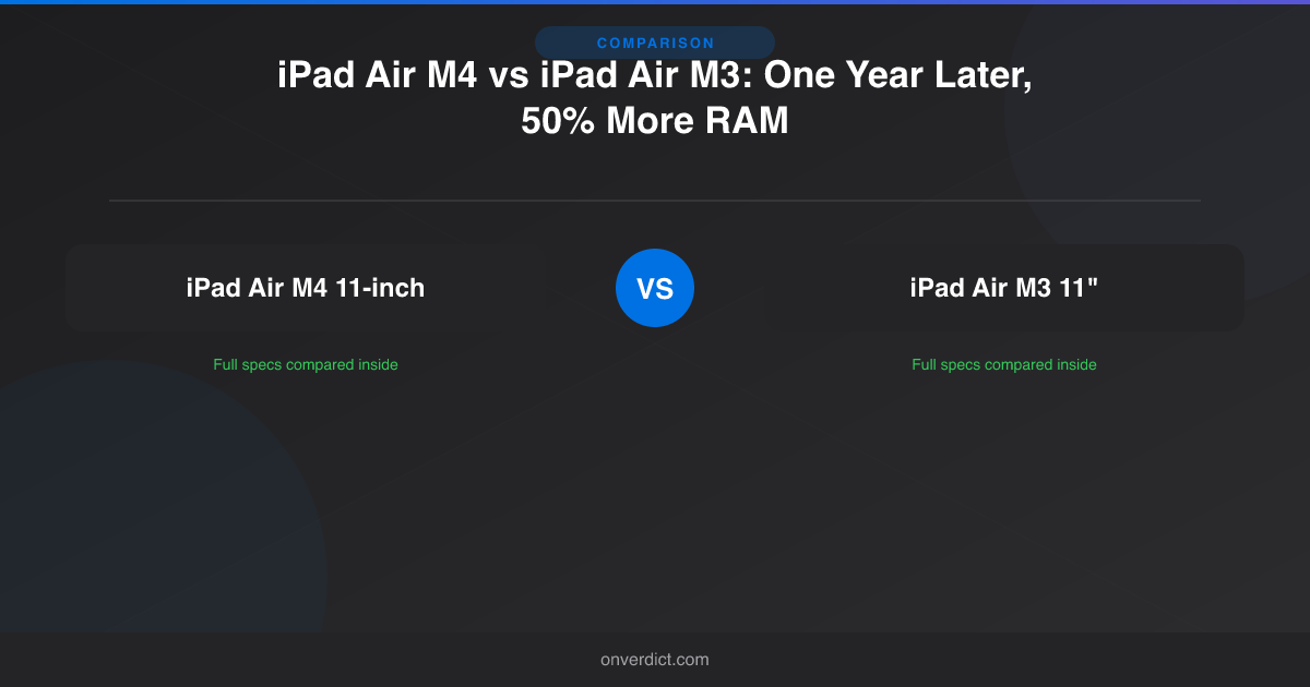 iPad Air M4 vs iPad Air M3: One Year Later, 50% More RAM — OnVerdict