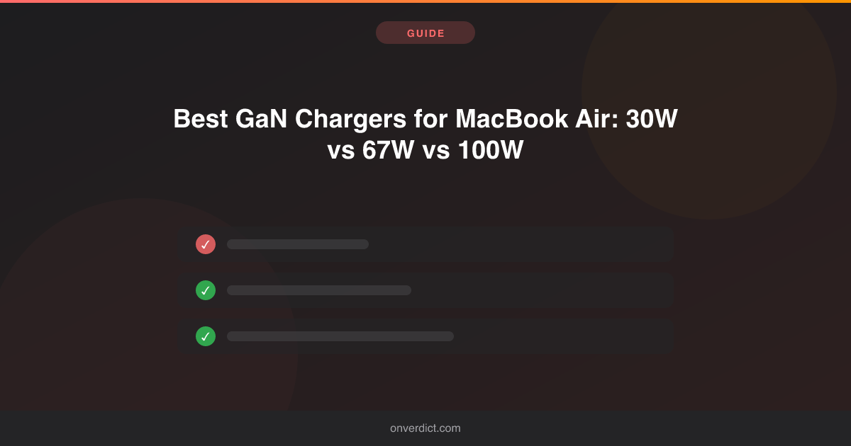 Best GaN Chargers for MacBook Air: 30W vs 67W vs 100W — OnVerdict